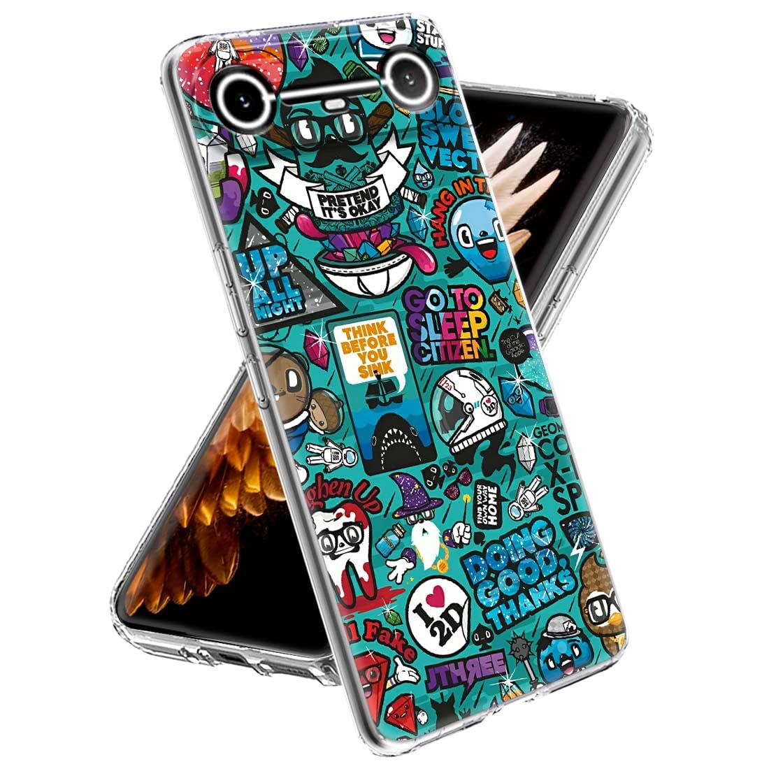 Fashionury Back Case for Tecno Pova Slim 5G, Print Silicone